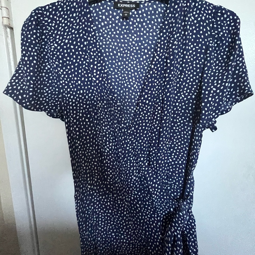 Express Navy blue wrap dress